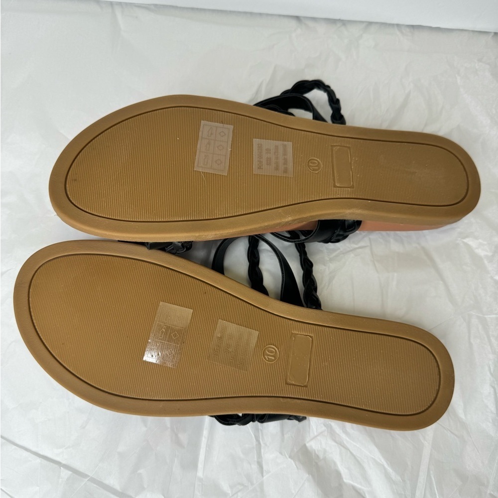 Journee Collection Womens Black Espadrille Sandals Slide Slip On Shoes Size 10 - Picture 5 of 5